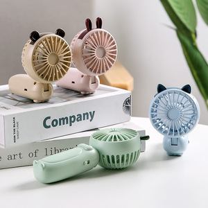 Ventilateur portable pliable rechargeable à piles, design dessin animé, pour bureau, cadeau - Product Image 1