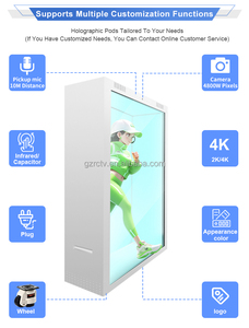 3D Holographic chiếu tương tác video Holographic màn hình cảm ứng hộp <span class=keywords><strong>LCD</strong></span> trong suốt Holographic hộp hiển thị trường hợp - Product Image 5