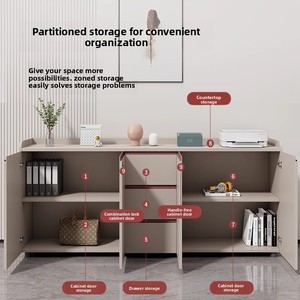 Modern Minimalism Wooden <strong>Filing</strong> <strong>Cabinet</strong> with Lock Office Storage <strong>Drawer</strong> Low Floor Tea <strong>Cabinet</strong> - Product Image 2