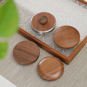 Walnut Wood Teapot Lid Round Reusable Tea Strainer <b>Coffee</b> Tea Tools - Product Image 4