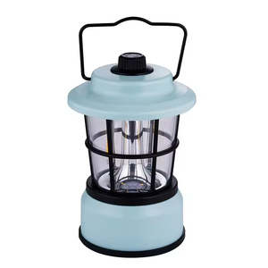 Portable LED Camping Lantern With Black Handle And <b>Light</b> Blue Body IP65 <b>Waterproof</b> For Outdoor Use - Product Image 1