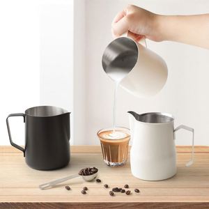 Hot Sale 2023 Manual Stainless Steel 304 Milk <b>Tea</b> Water Jug Steaming Foam Pitcher 350ml White - Product Image 6