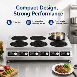 High Efficiency Commercial Six Burner Tabletop Pot <b>Stove</b> 6 Burner Induction Cooker Stainless Steel Range for Restaurant - Product Image 5