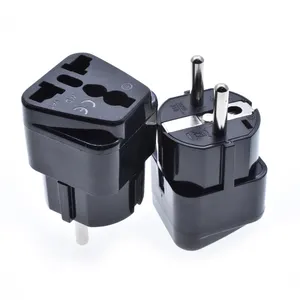 Universal-EU-Stecker adapter mit rouand 2-poligem Deutschland-, Frankreich-, Spanien-und Südkorea-Reisest ecker US UK nach EU