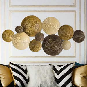 Décoration murale contemporaine en fer doré de luxe 125x55, créative, pour hôtel, salon, fond de télévision, vente en gros - Product Image 3