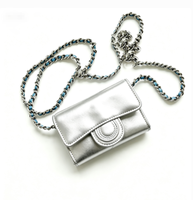 Pochette pour téléphone ZL327, mini sac à main tendance en cuir véritable avec chaîne bandoulière