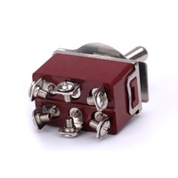 Interrupteur à bascule en métal robuste 15A 250V 20A 125V DPDT 6 broches marche arrêt marche avec capuchon de protection