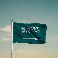 Personnalisé 68D 3x5ft polyester sérigraphie pays national arabie saoudite islam drapeau