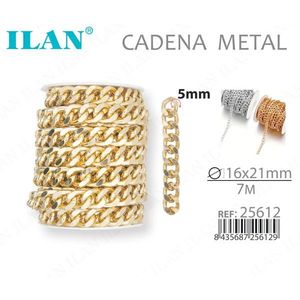 Catena in metallo Ilan 5mm 16x21mm 7m per la creazione di collane - Product Image 1