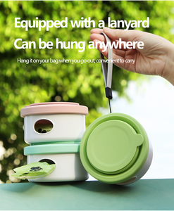 Vente en gros 3 en 1 de voyage en plein air distributeur de mangeoire lente bol pour chien bouteille porte-sac <span class=keywords><strong>à</strong></span> crottes pliable 3 en 1 bol pour animaux de compagnie - Product Image 2