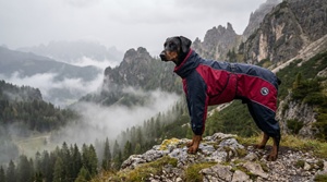 Imperméable de luxe personnalisé pour chien à quatre pattes, style color block de créateur italien - Product Image 3