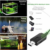 Pompe à air USB réglable en continu 1-2W, oxygénateur d'aquarium pour aquarium, pêche, aérateur extérieur, disque diffuseur d'air