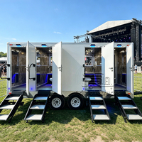 Remolque de Baño Móvil de 4 Cabinas, Remolque de Baño Portátil Personalizado, Remolque de Baño Público Temporal para Eventos al Aire Libre