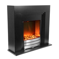 Cheminée électrique autoportante décorative à LED jaune avec effet de flamme, pour l'extérieur, avec manteau personnalisable, pour usage domestique et hôtelier