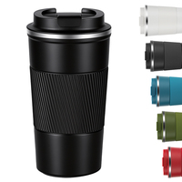 Tasse à café isotherme en acier inoxydable écologique Olerd 510 ml avec manchon en silicone, idéale pour les voyages