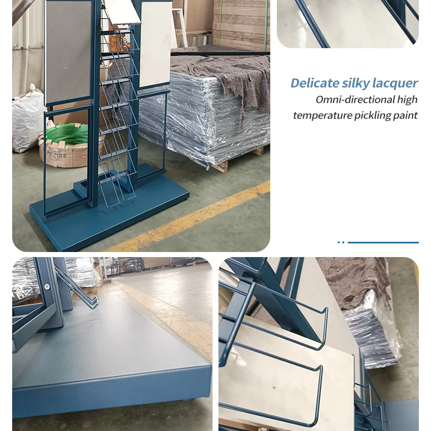 Hot Sale SRL138 Floor Standing Marble Stone Floor Ceramic Unit Showroom Metal Display Racks Granite Tiles Display Rack Stand