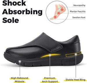 Chaussures Diabétiques <span class=keywords><strong>Homme</strong></span> FitVille Extra-Larges Ajustables à Enfiler en Cuir Microfibre Baskets Orthopédiques pour Pieds Gonflés EasyTop - Product Image 6