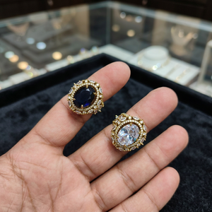 Luxury Oval Halo Statement <b>Ring</b> for Women | Gold Plated <b>Adjustable</b> Cocktail <b>Ring</b> | Cubic Zirconia Engagement Party Fashion Jewel - Product Image 3