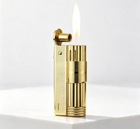 Briquet à gaz butane rechargeable portable vintage en métal coupe-vent avec logo personnalisé pour le camping