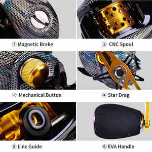 Reel Baitcasting Oem 10KG Max <span class=keywords><strong>Drag</strong></span> 18+1BB 7.2 Kecepatan Tinggi Jig Wheel Metal Line Fishing Reel untuk Ikan Lele Bass Carp - Product Image 4