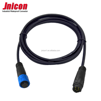 Connecteur mâle femelle de signal d'alimentation étanche Jnicon M12 Ip67 2 3 4 5 broches avec câble