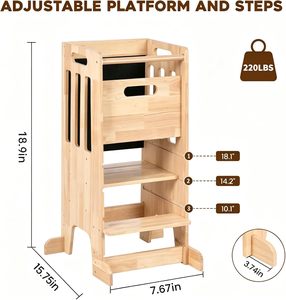 Toddler Standing Tower,Wooden Kitchen <b>Step</b> <b>Stool</b> for Kids, Montessori Learning - Product Image 2