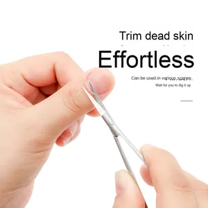 Tijeras de acero inoxidable para manicura, codo fino para piel muerta, pelo liso profesional de cola de golondrina para cortaúñas - Product Image 4