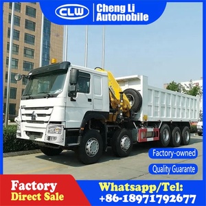 Usine Sino Howo 8x4 <span class=keywords><strong>grue</strong></span> camion 12 roues camion à <span class=keywords><strong>benne</strong></span> basculante monté <span class=keywords><strong>grue</strong></span> à bras pliant - Product Image 5