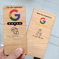Carte de commentaires Google en bois avec puce NFC, impression personnalisée