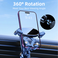 Support de téléphone portable universel réglable à rotation 360 degrés pour grille d'aération de voiture, support de téléphone de voiture à gravité