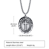 Liontin Salib Religius Vintage Punk, Kalung Perhiasan Fashion Baja Anti Karat PVD, Aksesoris Grosir untuk DIY Pria