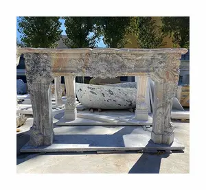 Antico di alta qualità di lusso di grandi dimensioni freestanding cast di pietra mensole del camino di marmo surround per la decorazione domestica