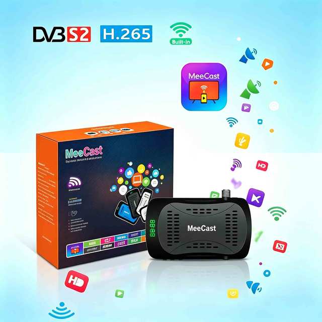 Digital Satellite TV Receiver GX6605H HD Built-in Wi-Fi DVB-S2 Decoder HEVC/H.265 Free to Air Set Top Box