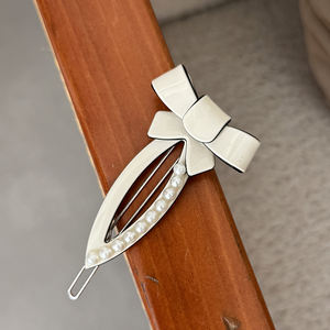 Ziteng nouvelle perle acide acétique femme haute queue de cheval épingle à <span class=keywords><strong>cheveux</strong></span> accessoires de <span class=keywords><strong>cheveux</strong></span> avec grenouille <span class=keywords><strong>boucle</strong></span> arc pince conception Simple pinces à <span class=keywords><strong>cheveux</strong></span> - Product Image 5