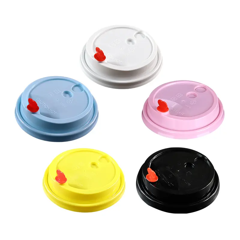 High Quality Plastic cup lid clear Heart lid red stopper Milkshake cover for hot and cold coffee cup