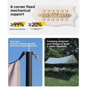 Lona de poliéster engrosada con revestimiento negro y adhesivo para jardín, protección UV, gran refugio parasol para camping al aire libre y coche - Product Image 5