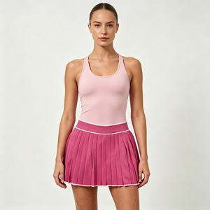 Falda plisada de tenis para mujer, minifalda deportiva plisada rosa, ropa deportiva para entrenamiento en pista - Product Image 1