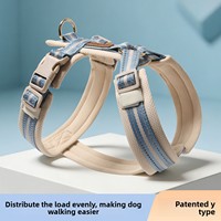 Harnais pour chien transfrontalier en nylon respirant, style gilet, avec laisse, design en Y, réglable et durable pour Corgis et Border Collies