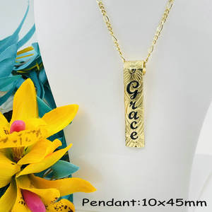 Juego de Collar y Pulsera Vertical con Nombre Personalizado JX242, Joyería Hawaiana de Samoa al por Mayor, Regalo de Cumpleaños Personalizado - Product Image 3