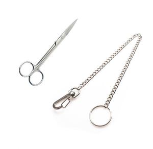 Stainless Steel Locking Elbow Scissors Pliers Hemostatic Forceps Clamp Pliers <b>Doctor</b> Medical Chain and Scissor Combination - Product Image 1