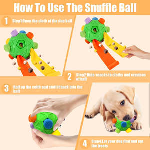 Balle olfactive interactive pour <span class=keywords><strong>chien</strong></span> - Jouet de puzzle interactif pour <span class=keywords><strong>chien</strong></span> favorisant les compétences naturelles de recherche de nourriture, distributeur lent pour l'entraînement et la réduction <span class=keywords><strong>du</strong></span> <span class=keywords><strong>stress</strong></span> - Product Image 4