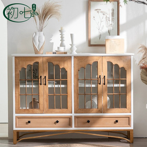 Vitrina Arqueada con Puertas de Vidrio, Almacenamiento Multicapa para Sala de Estar o Estudio, Diseño Ecológico - Product Image 2