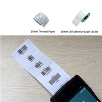 Terminal de point de vente portable avec imprimante 58mm impression thermique de reçus/autocollants Android 8.1 PDA POS avec lecteur de codes à barres 1D 2D