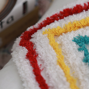 Cầu Vồng màu tam giác chần chừ đệm Bìa 18x18 inch, 100% Cotton kết cấu gối Trường hợp với Tua/ - Product Image 6