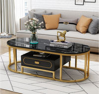 YQ JENMW table basse moderne en verre de luxe, table de salon maison table à thé simple multifonctionnelle table en fer