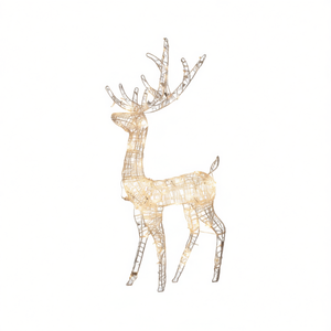 Renne en acrylique de 1,20 m avec lumières de Noël blanc chaud, modèle D0100HECGNY - Product Image 1