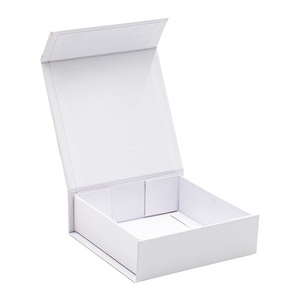 Small <b>square</b> Plain White Folding Magnet Lid Gift Box for Small Gift Product Packaging - Product Image 1