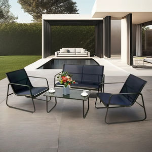 Uplion KD Ensemble de mobilier de jardin moderne 4pcs avec table en métal pour salle à manger Park Hall Workshop - Product Image 1