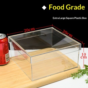 Boîte d'emballage haut de gamme transparente carrée en PS de qualité alimentaire, épaisse, 20 cm, pour cadeaux de festival - Product Image 2