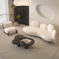 Canapé incurvé en tissu Sherpa Tenghang, style crème moderne, ensemble de salon en forme de nuage pour salon, chambre à coucher, réception d'hôtel